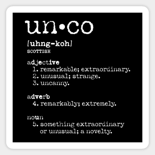 white unco definition Sticker